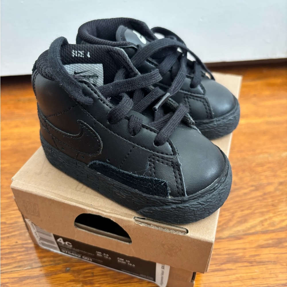 Nike Kids Blazer Mid Black Sneakers Toddler Size 4